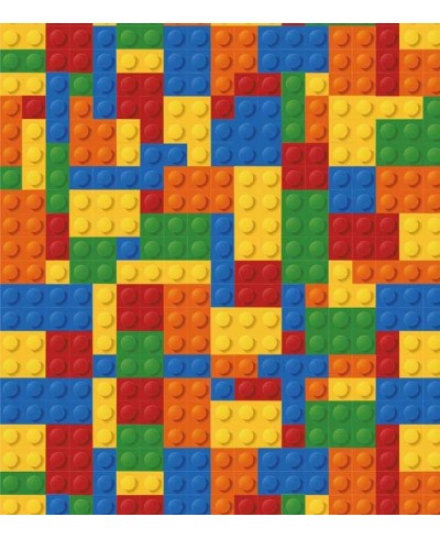 Papel de Parede lego coloridos nas cores amarelo, vermelho azul, laranja e verde - Kids 08