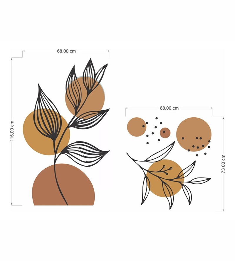 Adesivo De Parede Abstrato Boho Botânico...