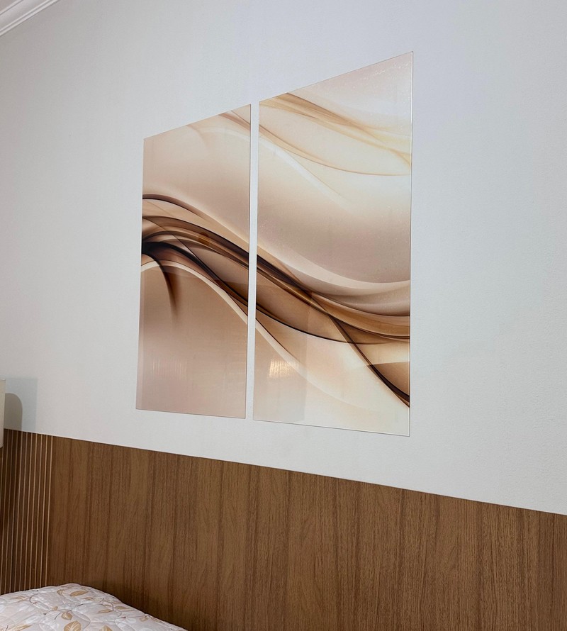 Kit 2 Quadros Decorativo em Acrílico Abstrato...