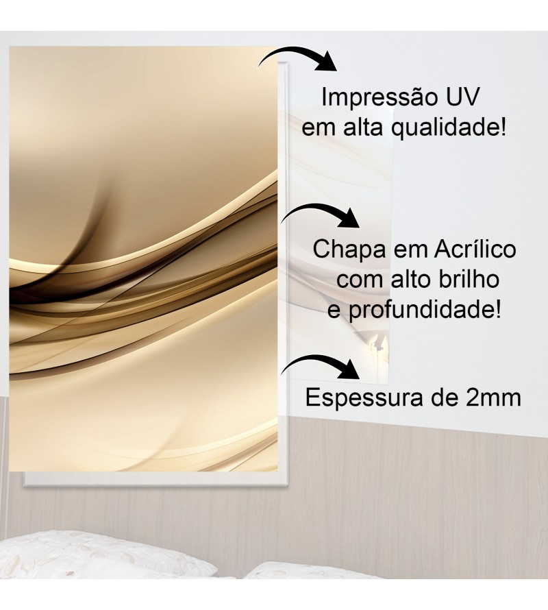 Kit 2 Quadros Decorativo em Acrílico Abstrato...