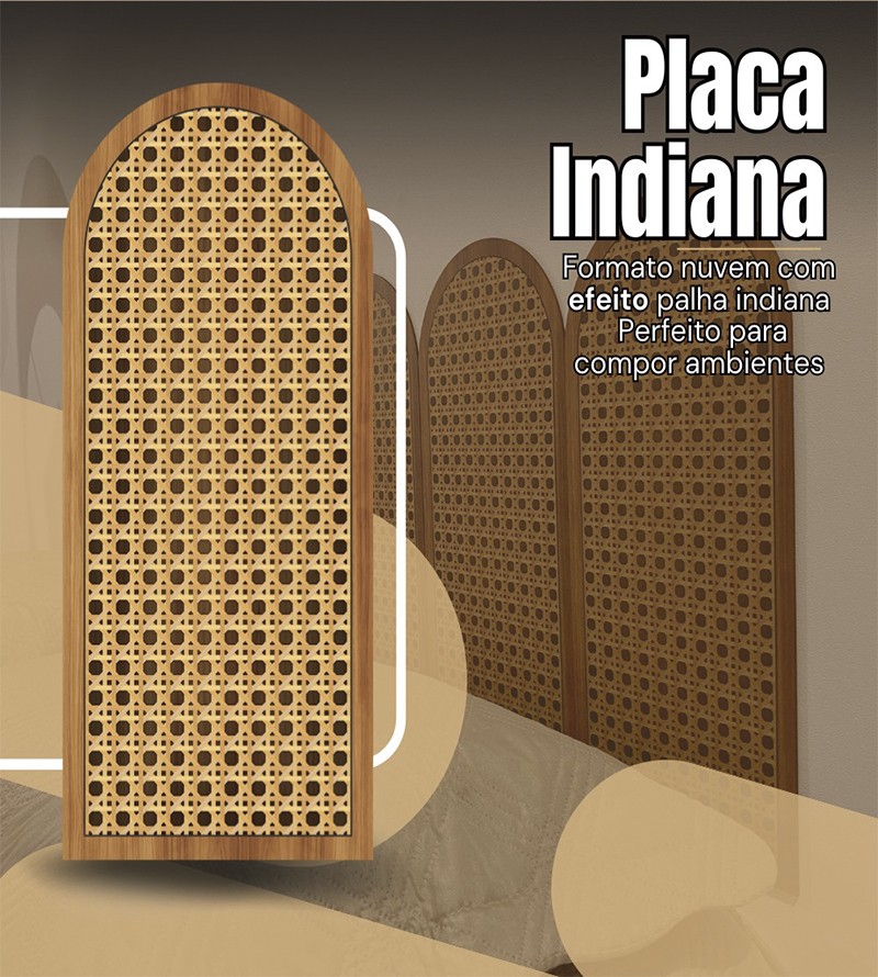 Cabeceira Indiana Nuvem Modular Autocolante em MDF