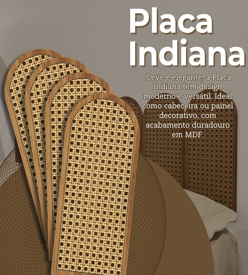 Cabeceira Indiana Nuvem Modular Autocolante em MDF