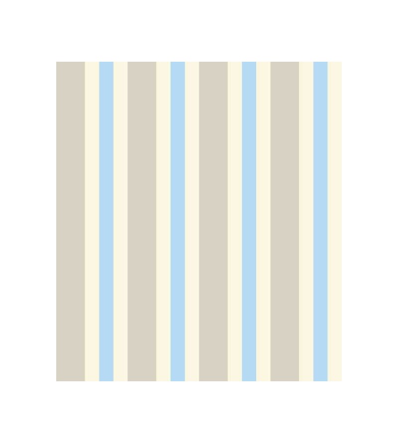 Papel de parede listrado em tons cinza creme e azul - Listrado 1025