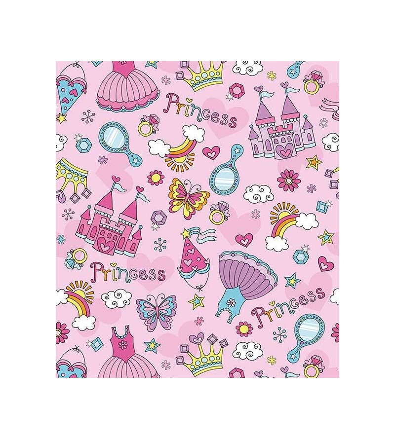 Papel de parede em tom de lilás, rosa, roxo, branco, azul e amarelo - Infantil 97