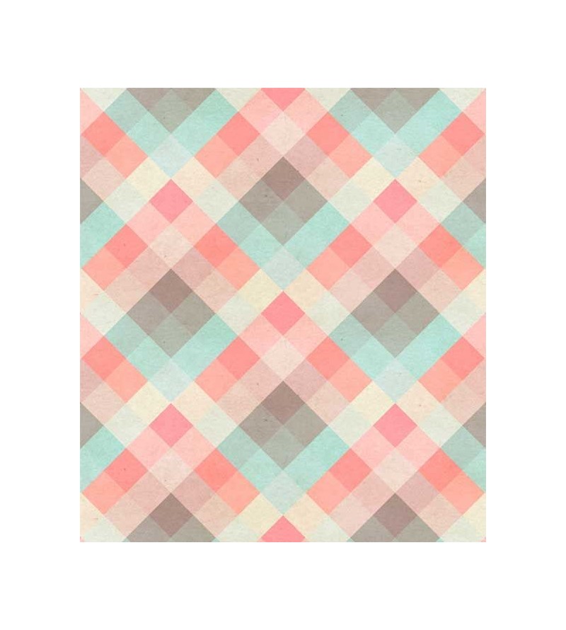 Papel de Parede Infantil xadrez em várias cores claras - Kids 15
