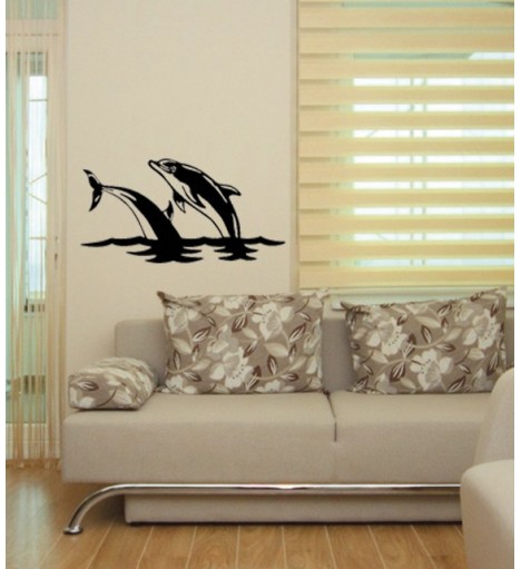 Adesivo de parede com tema golfinhos