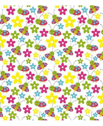 Papel de parede em tons rosa, verde, amarelo, azul e com fundo branco - Infantil 162