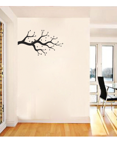 Adesivo de parede para sala com arvore e florais com folhas Adesivo de parede para sala com arvore e florais com folhas