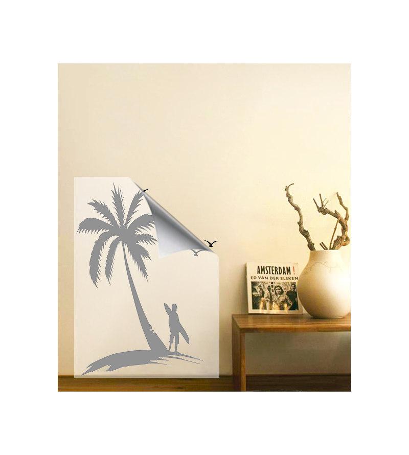 Adesivo de parede para sala com duas cores