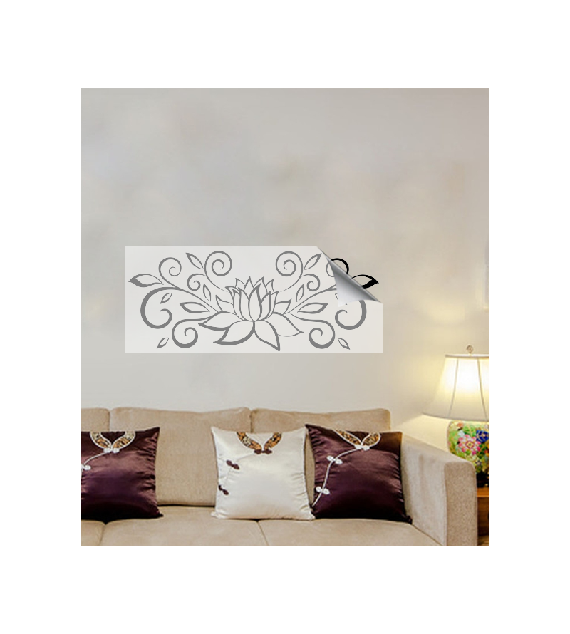Adesivo de parede para sala flor de lotus