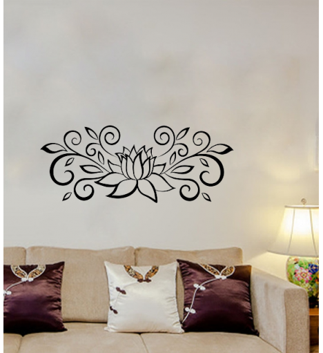 Adesivo de parede para sala flor de lotus