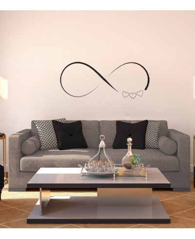 Adesivo de parede sala corações em infinito love Adesivo de parede sala corações em infinito love