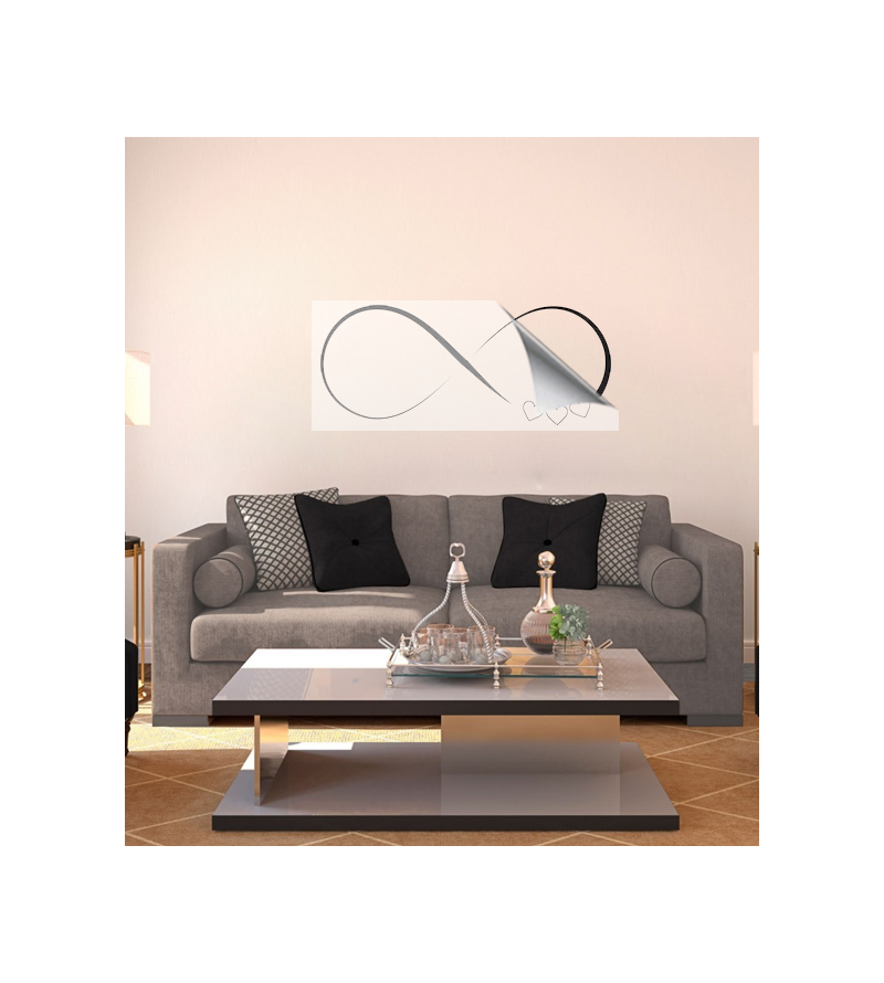 Adesivo de parede sala corações em infinito love