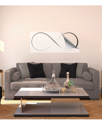 Adesivo de parede sala corações em infinito love Adesivo de parede sala corações em infinito love