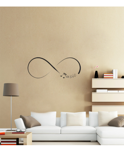 Adesivo de parede sala musica em infinito music