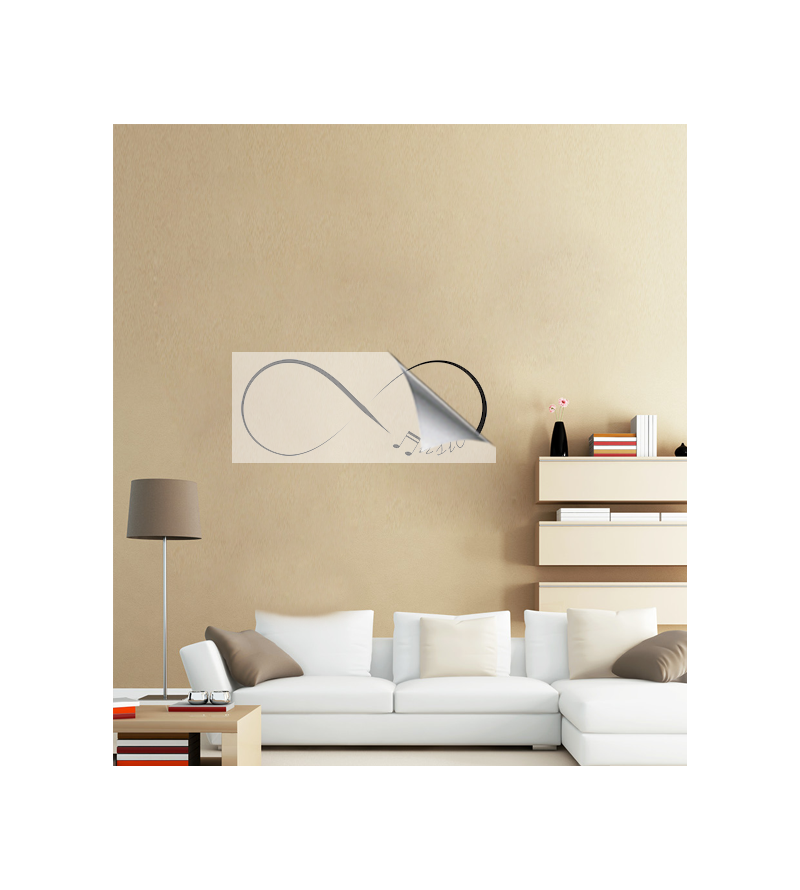 Adesivo de parede sala musica em infinito music