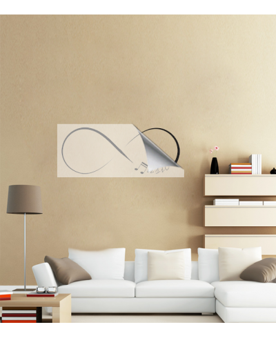 Adesivo de parede sala musica em infinito music