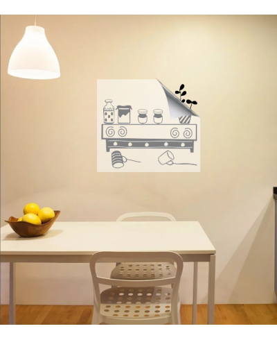 Adesivo de parede para cozinha suporte caneca potes e jarra - Cozinha 01