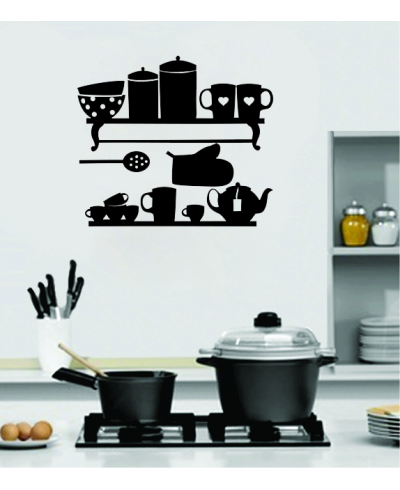 sticker adesivo de parede com temática para cozinha de suporte caneca potes canecas - Cozinha 02 sticker adesivo de parede com temática para cozinha de suporte caneca potes canecas - Cozinha 02