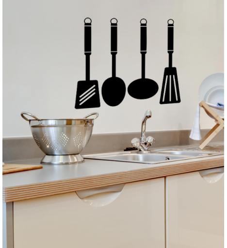 Adesivo de parede com o tema cozinha com talheres - Cozinha 06