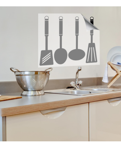 Adesivo de parede com o tema cozinha com talheres - Cozinha 06 Adesivo de parede com o tema cozinha com talheres - Cozinha 06