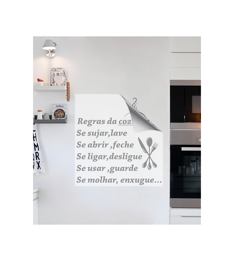 Adesivo de cozinha mandala com frase regras da cozinha - Cozinha 14
