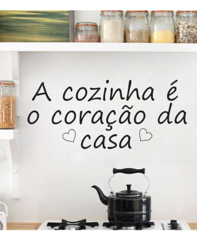 Adesivo de cozinha mandala com frase a cozinha é o coração da casa - Cozinha 15