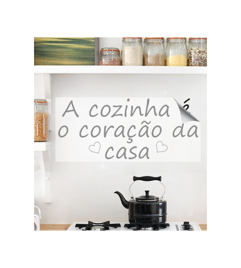 Adesivo de cozinha mandala com frase a cozinha é o coração da casa - Cozinha 15