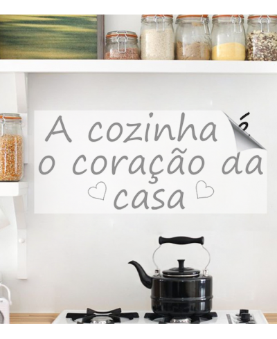 Adesivo de cozinha mandala com frase a cozinha é o coração da casa - Cozinha 15