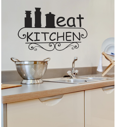 Adesivo de cozinha mandala eat kitchen - Cozinha 20