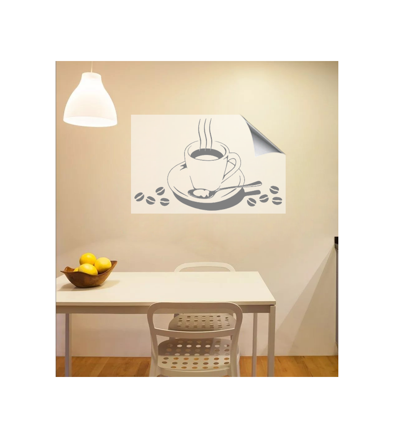 Adesivo de cozinha Xícara com Grãos de Café - Cozinha 34