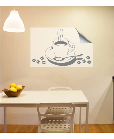 Adesivo de cozinha Xícara com Grãos de Café - Cozinha 34 Adesivo de cozinha Xícara com Grãos de Café - Cozinha 34