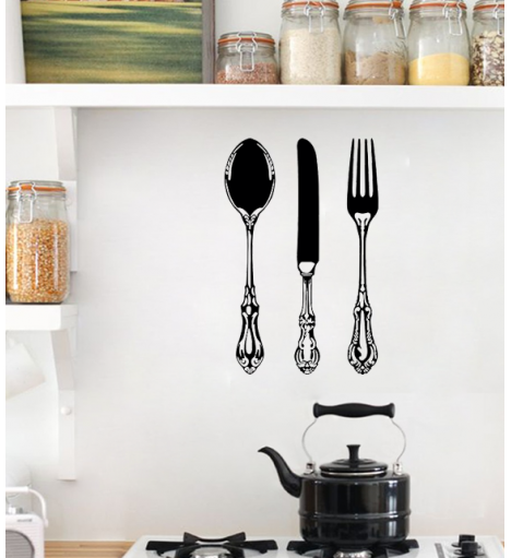 Adesivo de cozinha Trio de Talheres - Cozinha 37