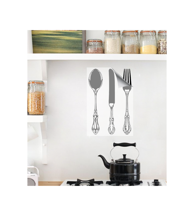 Adesivo de cozinha Trio de Talheres - Cozinha 37