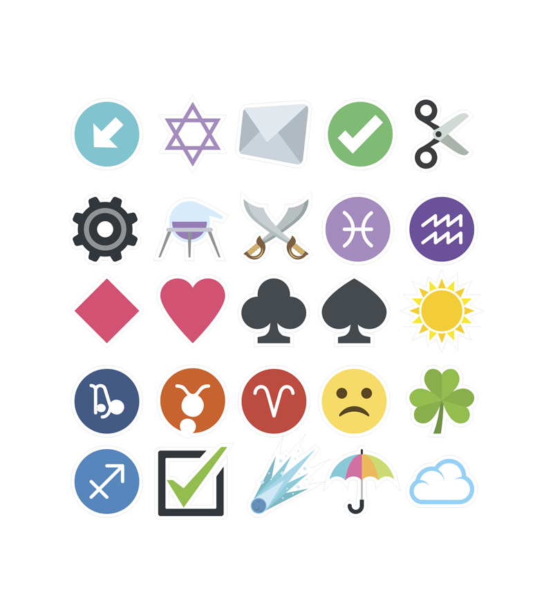 Adesivo Sticker Destaque e Cole Simbolos e Objetos