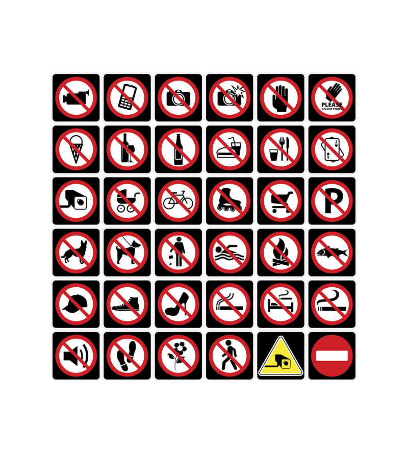 Adesivo Sticker Destaque e Cole Avisos e proibições