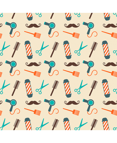 Papel de Parede Temático Barbeiro Bigode e Tesoura Papel de Parede Temático Barbeiro Bigode e Tesoura