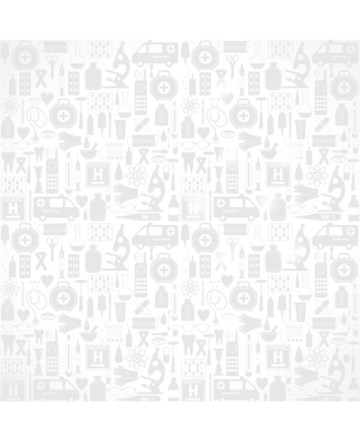 Papel de Parede Temático Consultório Médico em fundo branco com desenhos em cinza