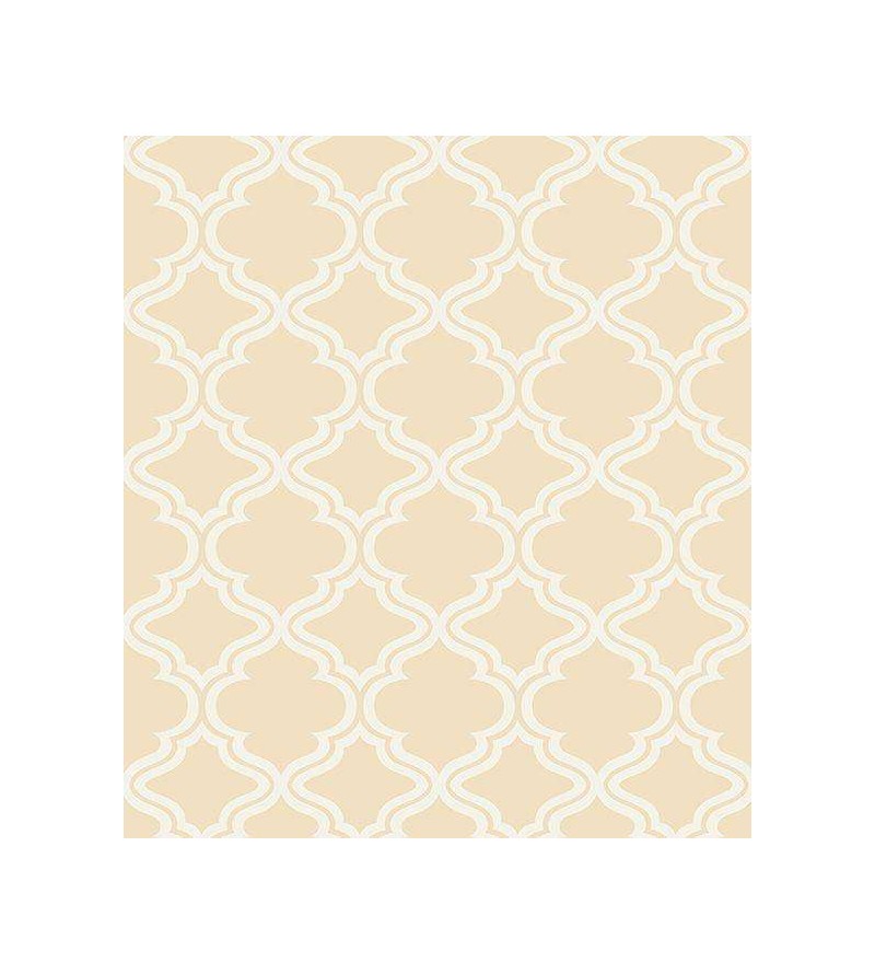 Papel de parede em tons bege e detalhes em branco - Geométrico 15