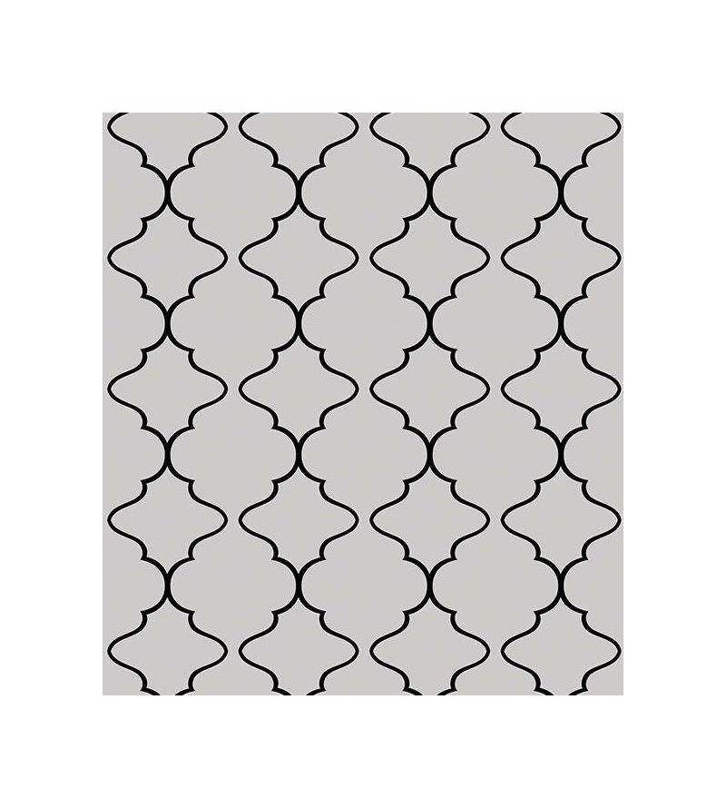 Papel de parede em tons cinza e com detalhes pretos - Geométrico 17