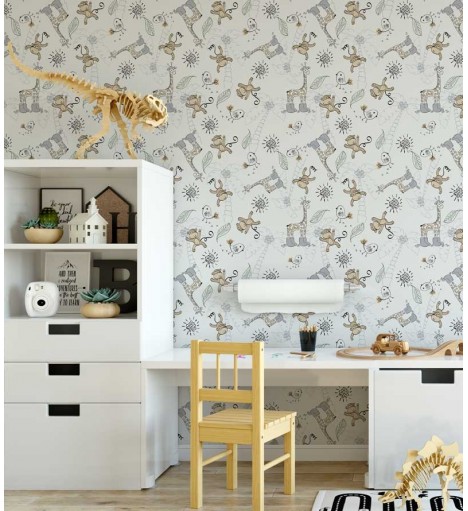 Papel de Parede Bebê Safari Animais