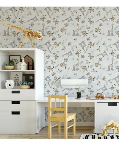 Papel de Parede Bebê Safari Animais Papel de Parede Bebê Safari Animais