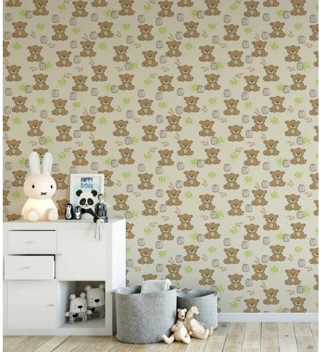 Papel de Parede Ursinho Fofinho Bebê