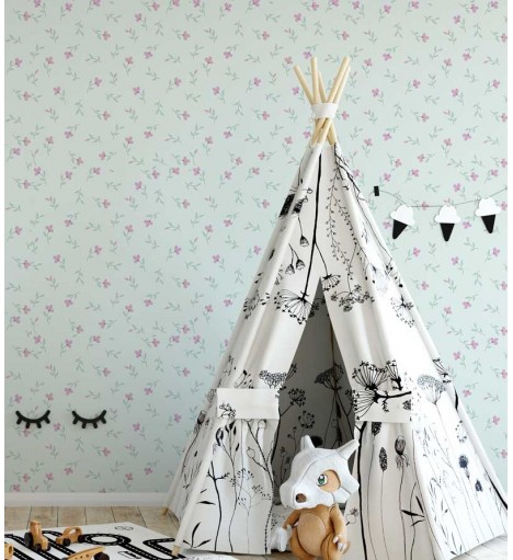 Papel de Parede Romântico Bebê Verde