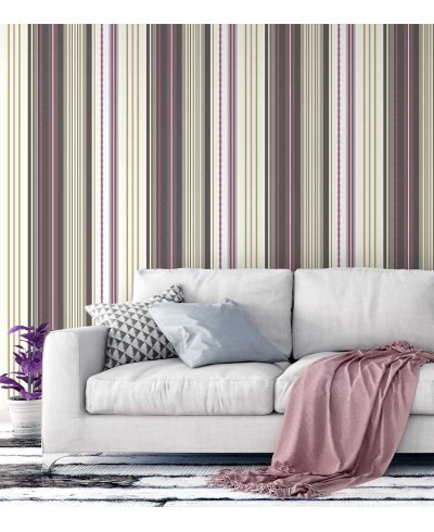 Papel de parede, com tons pastéis amarelos, marrom terracota, roxo - Casual 02 Papel de parede, com tons pastéis amarelos, marrom terracota, roxo - Casual 02