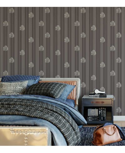 Papel de parede com fundo em tons de cinza e detalhes branco - Casual 40 Papel de parede com fundo em tons de cinza e detalhes branco - Casual 40