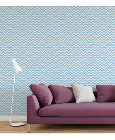 Papel de parede chevron em zigue zague azul claro com fundo branco - Chevron 04 Papel de parede chevron em zigue zague azul claro com fundo branco - Chevron 04