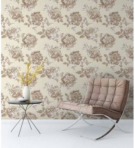 Papel de parede em tons bege e marrom - Dream 12