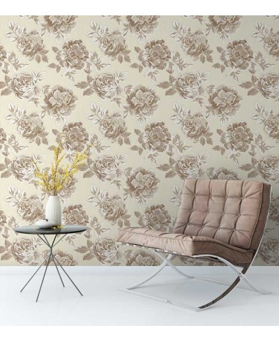 Papel de parede em tons bege e marrom - Dream 12