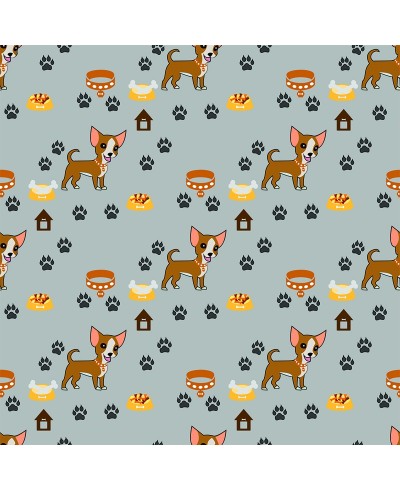 Papel de Parede Temático Dogs and Bones em Fundo Cinza Escuro